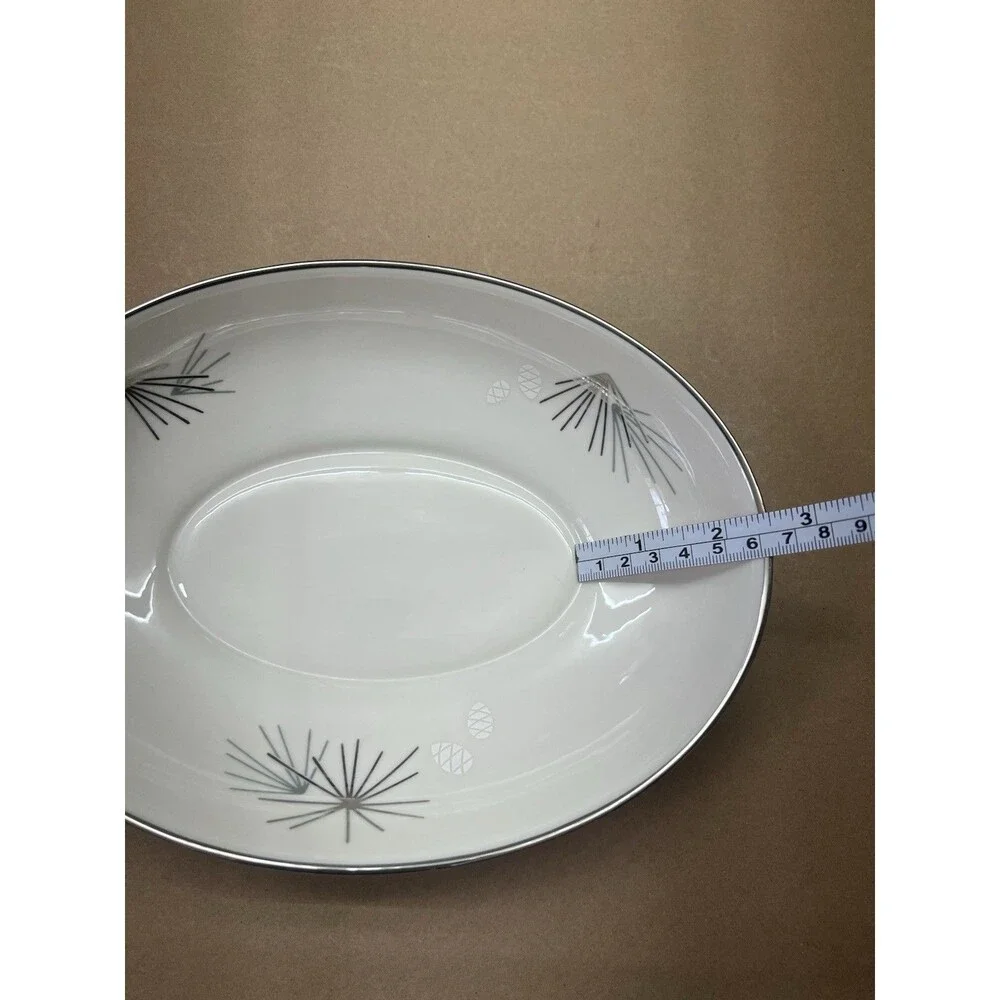 Franciscan SILVER PINE 9” Oval Vegetable Serving Bowl MCM Vintage Atomic